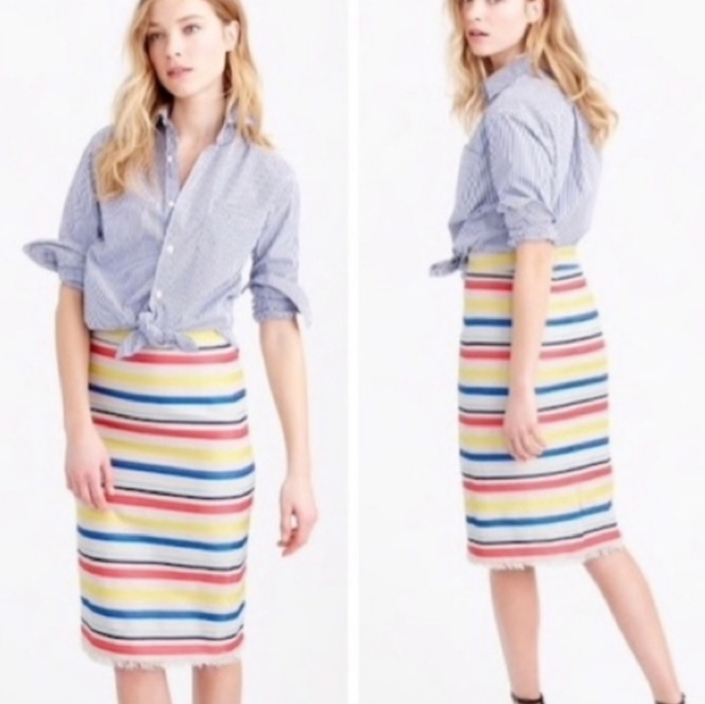 J.CREW JACQUARD PENCIL SKIRT